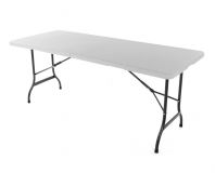 Zahradní skládací stůl 180 x 74 x 72 cm, kov/plast, bílý