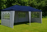 Zahradní stan 3×6 m – modrobílý, skládací, s klik systémem