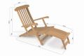 Zahradní dřevěné lehátko DIVERO Florentine s podnožkou - týkové dřevo