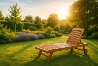 Zahradní lehátko z týkového dřeva DIVERO