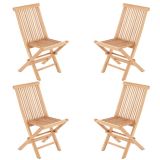 DIVERO Sada 4 skládacích židlí z týkového dřeva, 89x46x62 cm