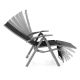 Hliníkové skládací relaxační lehátko, šedé