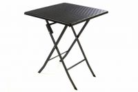 Skládací zahradní stůl ratanového vzhledu, 75 x 61 x 61 cm