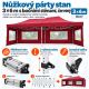 Nůžkový párty stan 3 × 6 m s bočními stěnami, vínový