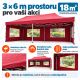 Nůžkový párty stan 3 × 6 m s bočními stěnami, vínový