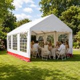 Zahradní párty stan 4 × 6 m s PVC střechou a bočnicemi