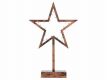 Vánoční dekorace hvězda na stojánku 38 cm, 20 LED, bronzová