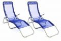 Zahradní sada 2 ks houpacích lehátek, 160 cm, modrá