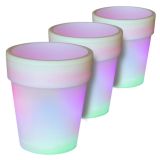 Solární osvětlení - květináč se změnou barev - 3 kusy