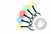 Vánoční LED řetěz 10 m, 100 LED, barevný, zelený kabel
