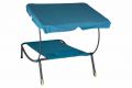 Zahradní lehátko se stříškou a kolečky, 202 x 139 x 152 cm