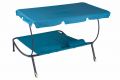 Zahradní lehátko Divero Ohrid se stříškou a kolečky pro 2 osoby - 202 x 189 x 152 cm