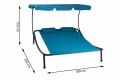 Zahradní lehátko Divero Ohrid se stříškou a kolečky pro 2 osoby - 202 x 189 x 152 cm