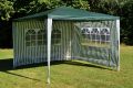 Zahradní párty stan - zelený 3 x 3 m + 2 boční stěny