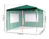 Zahradní párty stan - zelený 3 x 3 m + 2 boční stěny