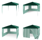 Zahradní párty stan - zelený 3 x 3 m + 2 boční stěny