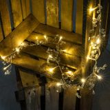 Dekorační řetěz s třpytivými krystaly 20 LED, teplá bílá