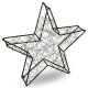 Vánoční kovová hvězda 30 x 29 x 5 cm, černá, 25 LED