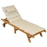  Zahradní lehátko z teakového dřeva s polstrováním