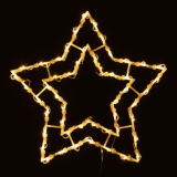 Vánoční dekorace na okno 40 cm, hvězda, 50 LED, teple bílá
