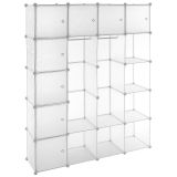 Úsporný zásuvný regál - 178 x 145 x 37 cm, transparentní