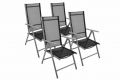 GARTHEN Sada 4 zahradních skládacích židlí, černá