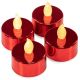 Dekorativní sada LED čajových svíček, červené, 4 ks