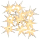 Vánoční LED hvězdy, teple bílé, 10 LED, průhledný kabel