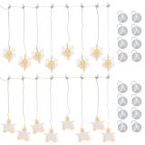 Sada světelných závěsů, 8 LED, teple bílá, 2 ks