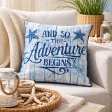 Dekorační polštářek se vzhledem modrého dřeva, 40 x 40 cm