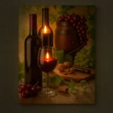 Nástěnná malba víno, 2 LED, 30 x 40 cm