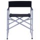 Skládací kempingová židle, ocelová, černá, 73 cm