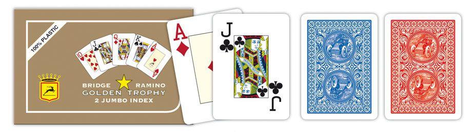 Modiano 2 rohy 100% plastové karty RAMINO GOLDEN TROPHY