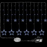 Vánoční dekorace, svítící hvězdy, 150 LED, studeně bílé