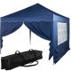INSTENT Zahradní párty stan, 3 x 3 m, modrý + 2 bočnice