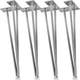 Nábytková noha ze 3 tyček, 40 cm, stříbrná