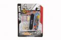 Skateboard prstový šroubovací plast 9cm s doplňky mix barev na kartě 12,5x17x3cm