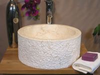 Umyvadlo z přírodního kamene MIRUM 509 Ø40 cm Cream