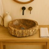 Kamenné umyvadlo ze zkamenělého dřeva 30–40 cm