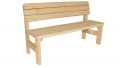 Zahradní dřevěná lavice s opěradlem Darina - bez povrchové úpravy - 150 cm