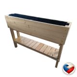 Vyvýšený záhon na nohách 124×26×87 cm s policí, česká výroba