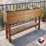 Dřevěný vyvýšený záhon na nohách 124 cm s povrchovou úpravou