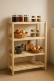 Dřevěný regál z borovice 4 police 133x80x33 cm, česká výroba