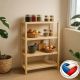 Dřevěný regál z borovice 4 police 133x80x33 cm, česká výroba