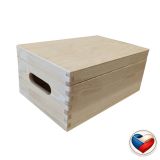 Dřevěný box s víkem a úchyty 30×20×13 cm, česká výroba