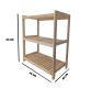 Dřevěný regál se 3 policemi, 93 x 70 x 43 cm