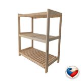 Dřevěný regál 3 police 93×70×43 cm, borovice, česká výroba