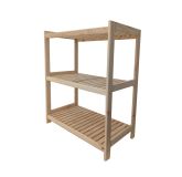 Dřevěný regál se 3 policemi,  93 x 80 x 43 cm