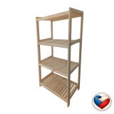 Dřevěný regál 4 police 133×80×43 cm, borovice, česká výroba