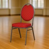 Kongresová židle kovová MONZA, červená, stohovatelná